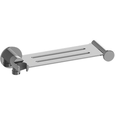 Graff RIVA Contemporary Integrated Elbow, Bracket, Shelf, and Hook in Brushed Chrome