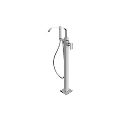 Graff Immersion Floor-Mounted Exposed Tub Filler in Brushed Chrome