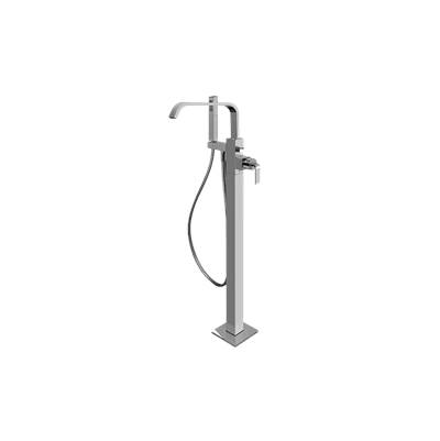 Graff Immersion Floor-Mounted Exposed Tub Filler - Trim in Brushed Chrome