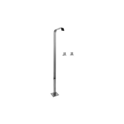 Graff Targa Floor-Mounted Vessel Filler with Deck-Mounted Handles in Brushed