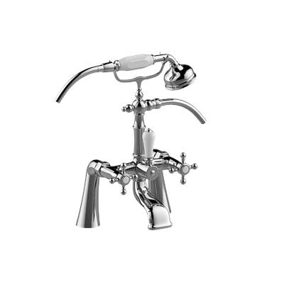 Graff Adley Deck Mounted Tub Filler with Handshower in Champagne Bronze