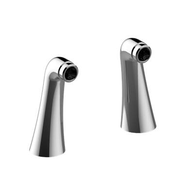 Graff Adley Deck-Mounted Pillar Unions in Unlacquered Brass
