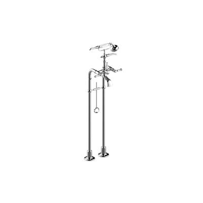 Graff Adley Floor Mounted Tub Filler - Exposed - Handshower Set in Polished Chrome