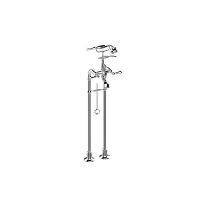 Graff Adley Floor Mounted Tub Filler - Exposed - Handshower Set in Polished Chrome