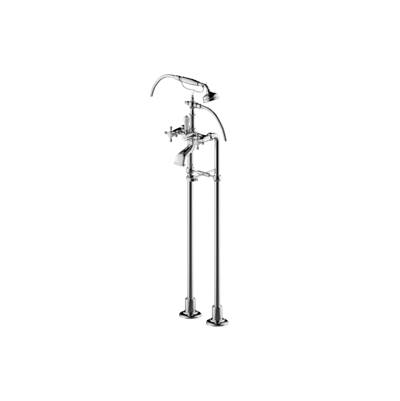Graff Adley Floor Mounted Tub Filler - Exposed - Handshower Set in Polished Chrome