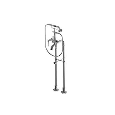 Graff Adley Floor Mounted Tub Filler - Exposed - Handshower Set in Polished Chrome