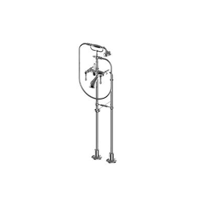 Graff Adley Floor Mounted Tub Filler - Exposed - Handshower Set in Polished Chrome
