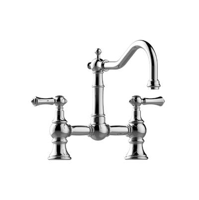 Graff Adley Bridge Kitchen Faucet - Lever Handles in Brushed Chrome