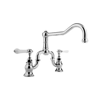 Graff Adley Bridge Kitchen Faucet - Lever Handles in Brushed Chrome