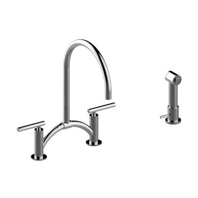 Graff Sospiro Kitchen Bridge Faucet - Independent Side Spray in Brushed Chrome