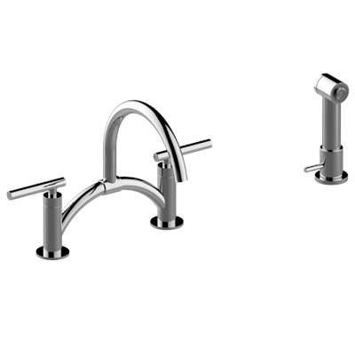 Graff Sospiro Bridge Bar Sink Faucet with Independent Side Spray in Brushed Chrome