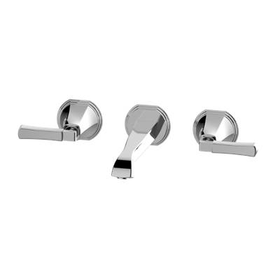 Graff Finezza Wall-Mounted Tub Filler - Three-Hole - 7-1/2" Reach in Antique Unlacquered