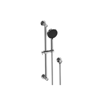 Graff RIVA Contemporary Hand Shower - Slide Bar Set - Fluted Knurled in Brushed Chrome