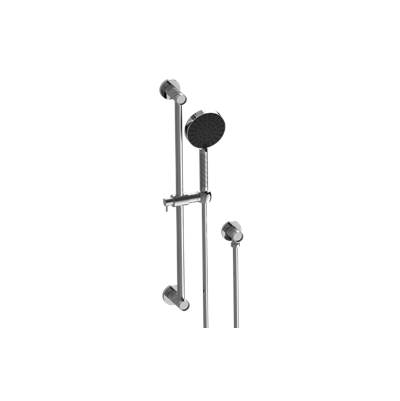Graff RIVA Contemporary Hand Shower - Slide Bar Set - Oblique Knurled in Brushed Chrome