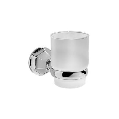 Graff Topaz Toothbrush Holder and Tumbler in Brushed Chrome