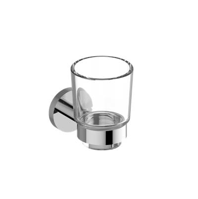 Graff M E Toothbrush Holder and Tumbler in Brushed Chrome