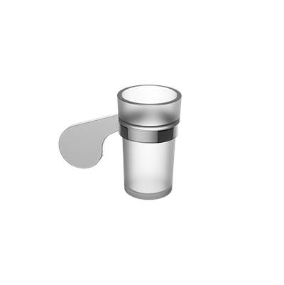 Graff Sento Toothbrush Holder and Tumbler in Brushed Chrome