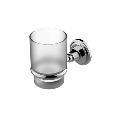 Graff Camden Toothbrush Holder and Tumbler in Brushed Chrome