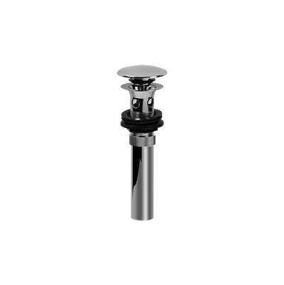 Graff Push-Top Umbrella Pop-Up Drain - With Overflow in Brushed Chrome