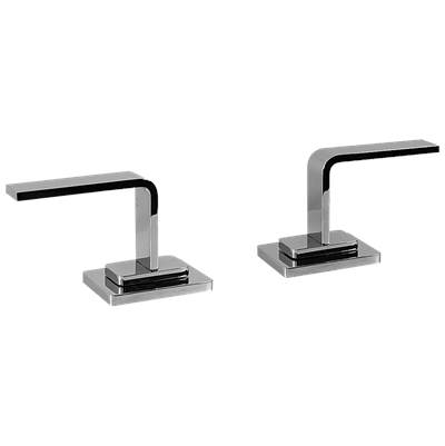 Graff Immersion Floor-Mounted Tub Filler Handle Set in Unlacquered Brass