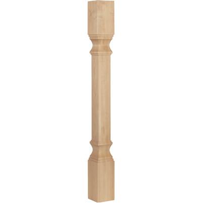 Hardware Resources Transitional Decorative Column - 3-1/2" W x 3-1/2" D x 35-1/2" H in Rubberwood