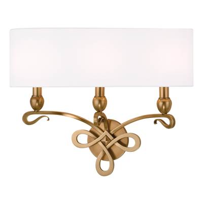Hudson Valley Lighting Pawling Three-Light Wall Sconce in Brass