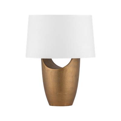 Hudson Valley Lighting Kamay Aluminum Table Lamp in Aged Brass