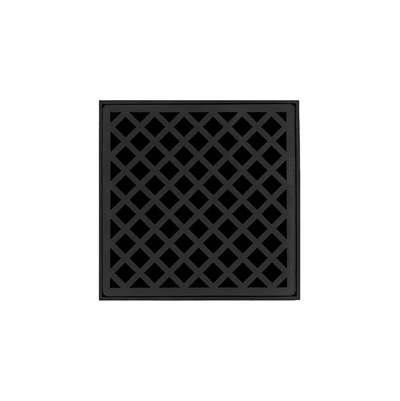 Infinity Drain XD 5 Complete Kit - 5" x 5" - Criss-Cross - PVC - 2" Outlet in Matte Black