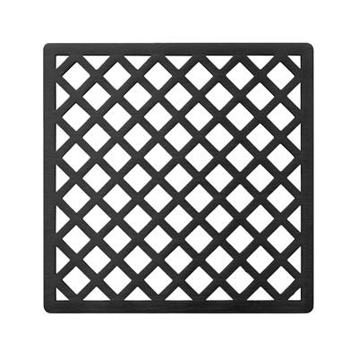 Infinity Drain 5" x 5" Shower Drain - Criss-Cross Pattern Decorative Plate in Matte Black