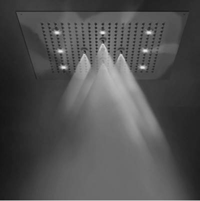 Jaclo Rettango Flat 18" x 23" Chromatherapy - 2-Setting Shower Head