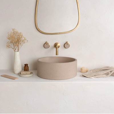 Kast Oska Concrete Basin - 13-3/4" Diameter in Ash