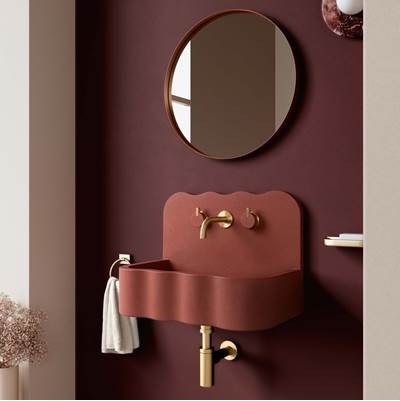 Kast Concrete Basins Tilde Wall Mount Bathroom Sink in Ash