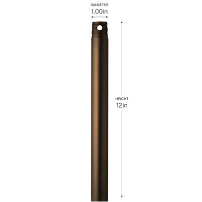 Kichler Lighting 12" Ceiling Fan Downrod in Heritage Brass