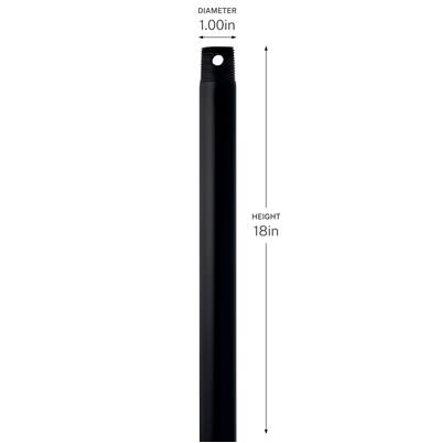 Kichler Lighting 18" Ceiling Fan Downrod in Black