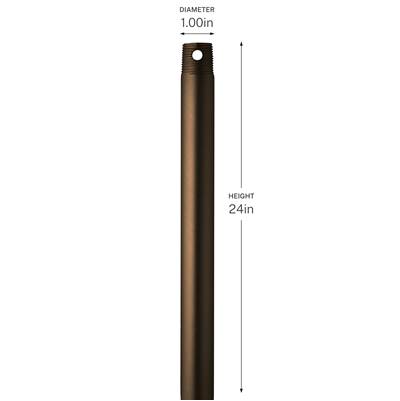 Kichler Lighting 24" Ceiling Fan Downrod in Heritage Brass