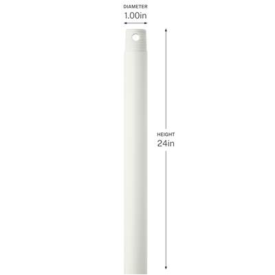 Kichler Lighting 24" Ceiling Fan Downrod in Matte White