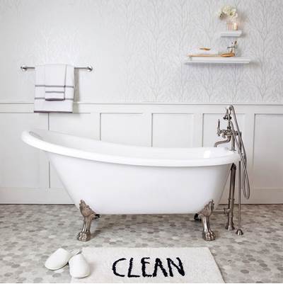 Maidstone Isaiah II 67-Inch Acrylic Slipper Clawfoot Tub - No Faucet Drillings - Lions Paw Feet