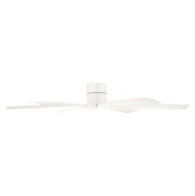Minka Aire Brisano 65-Inch Flush Mount Ceiling Fan - 5CCT LED Smart in Aluminum White