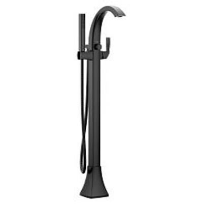 Moen Voss One-Handle Freestanding Tub Filler with Hand Shower - 1.75 GPM in Matte Black