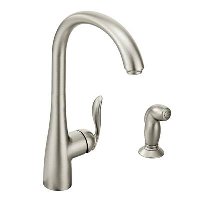 Moen Arbor Single Hole Kitchen Faucet - One Handle - High Arc - Side Sprayer - 1.5 GPM in Spot Resist Stainless