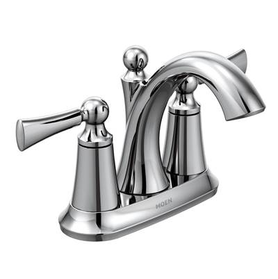 Moen Wynford Two-Handle Centerset Bathroom Faucet - 5.50 x 8.13 x 10.13 inches - 1.2 GPM in Chrome
