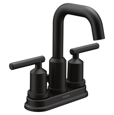 Moen Gibson Two-Handle High Arc Centerset Bathroom Faucet - 1.2 GPM in Matte Black