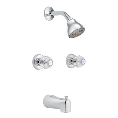 Moen Chateau Bar Mounted Hand Shower - Two Knob Handles - Tub Spout - 1.75 GPM in Polished Chrome