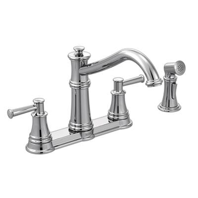 Moen Belfield Two-Handle High-Arc Kitchen Faucet with Side Spray - 1.5 GPM in Chrome