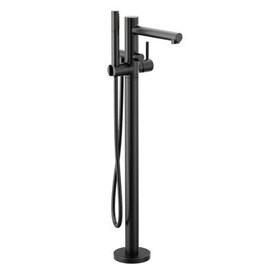 Moen Align Roman Tub Faucet - 1 Handle - Freestanding Floor Mount with Hand Shower - 1.75 GPM in Matte Black