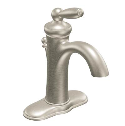 Moen Brantford Single Hole Bathroom Faucet - One-Handle - Low-Arc - 1.2 GPM in Brushed Nickel