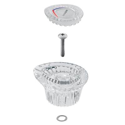 Moen Chateau Tub and Shower Handle Kit - Knob in Chrome and White Insert