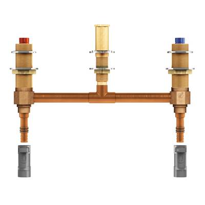 Moen M-Pact Roman Tub Rough In Valve - Two-Handle - 10-Inch Centers - 1/2-Inch CPVC Adapters in Unfinished