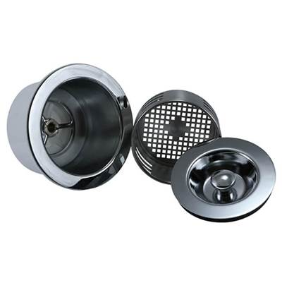 Mountain Plumbing 3-in-1 3-1/2" Kitchen Sink Strainer with Stopper Lid and Lift-Out Basket
