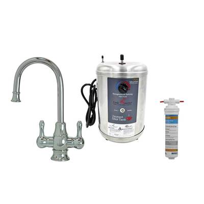 Mountain Plumbing Hot and Cold Water Faucet - Traditional Curved Body and Curved Handles - Little Gourmet Premium Hot Water Tank